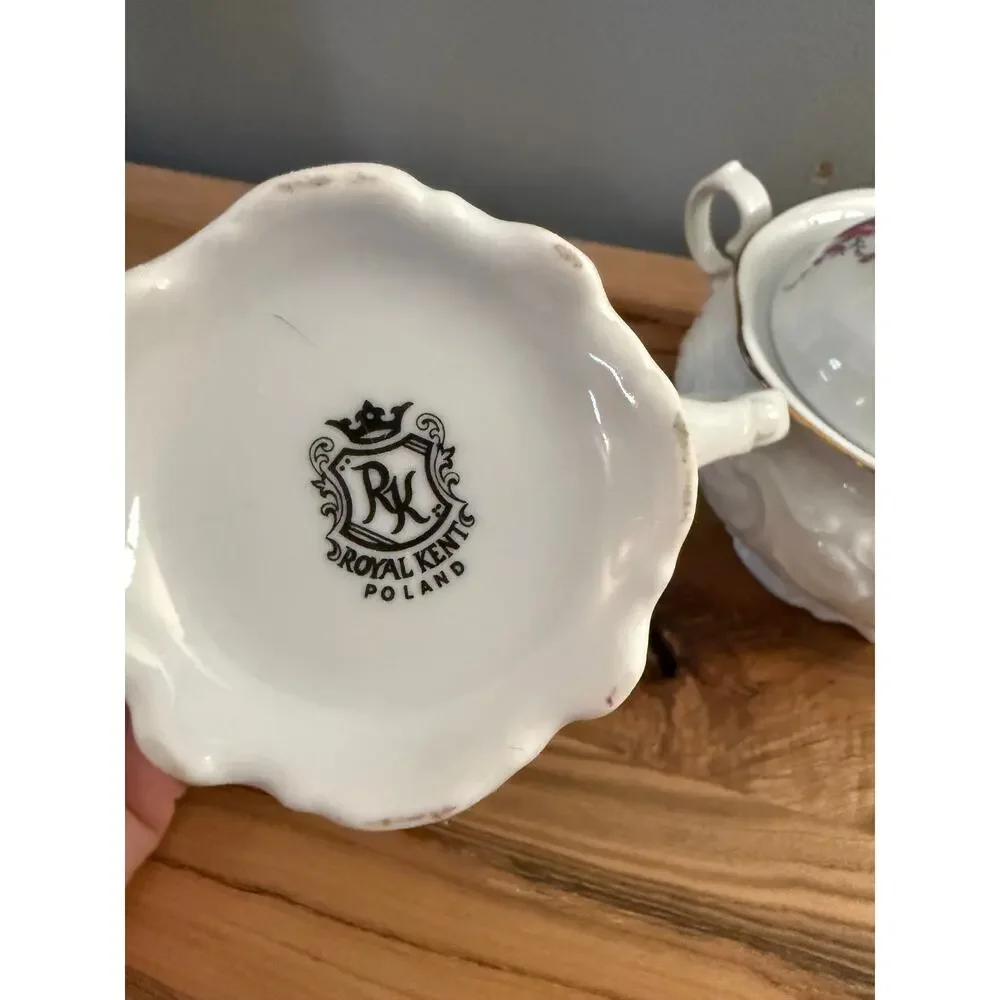 VINTAGE Porcelain Creamer & Covered Sugar Royal Kent